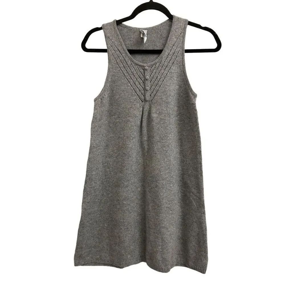 Vintage GAP tunic / mini sweater dress angora mix size M Heather gray Y2K